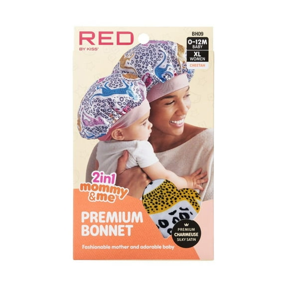 Red by Kiss Mommy & Me Satin Bonnet -BH09 Cheetah