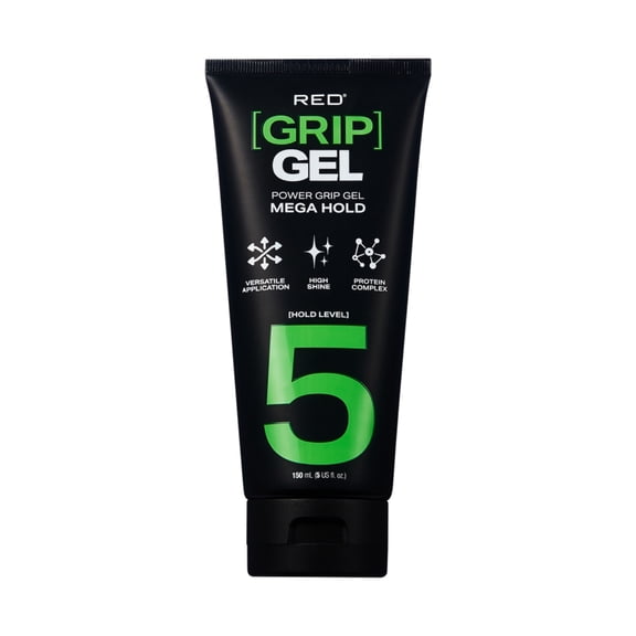 Red by Kiss Power Grip Gel – Long-Lasting Hold, Frizz-Free, High Shine, Protein Complex, Edge Control & Curl Definition (Mega Hold, 5 oz)