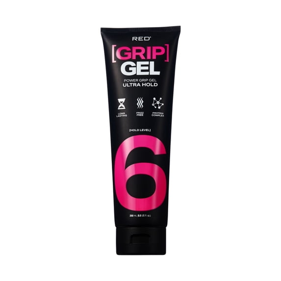 Red by Kiss Power Grip Gel – Long-Lasting Hold, Frizz-Free, High Shine, Protein Complex, Edge Control & Curl Definition (Ultra Hold, 8.5 oz)