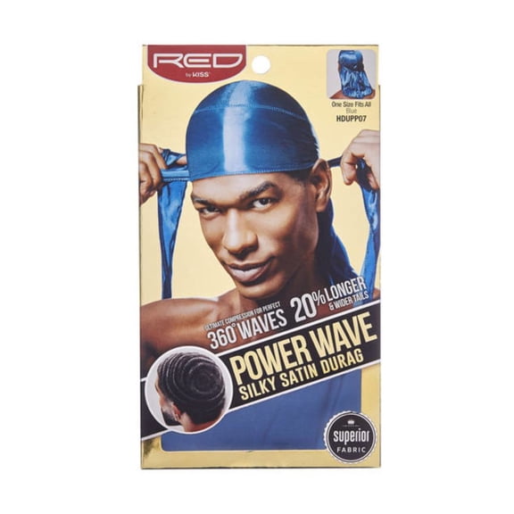 Red by Kiss Power Wave Silky Satin Durag - Blue