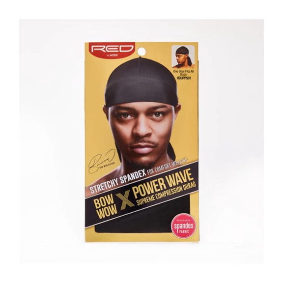 Red by Kiss Power Wave Silky Spandex Durag Black HD41