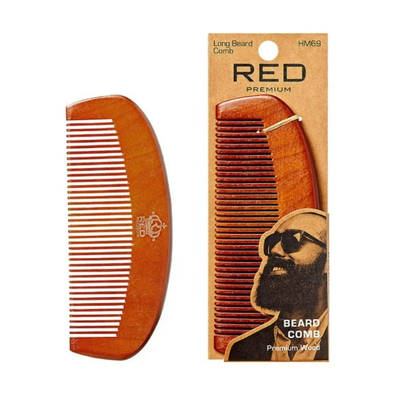 Red by Kiss Premium Wood Long Beard Comb