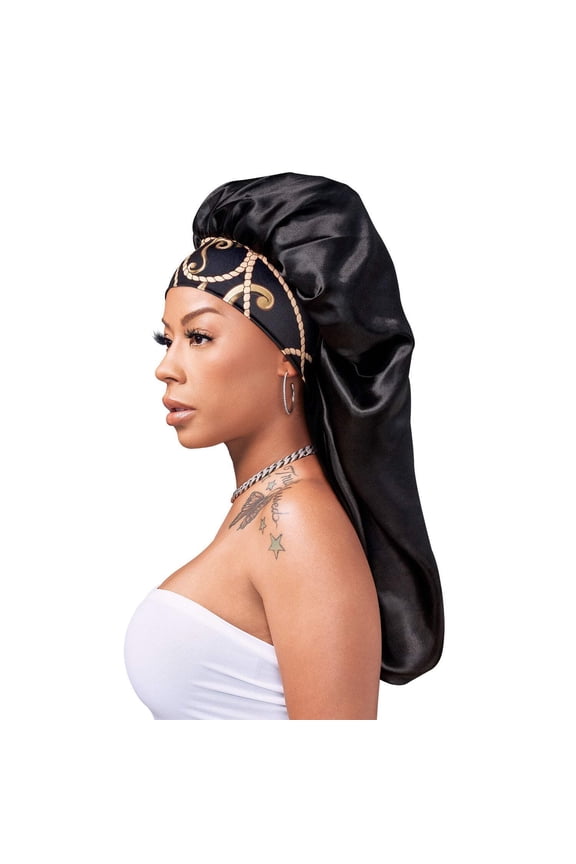 Red by Kiss Silky Stylez X Keyshia Cole Wide Edge Silky Braid Bonnet Black (HQ33)