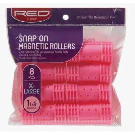 Red by Kiss Snap on Magnetic Rollers HRM04 1 1/8"