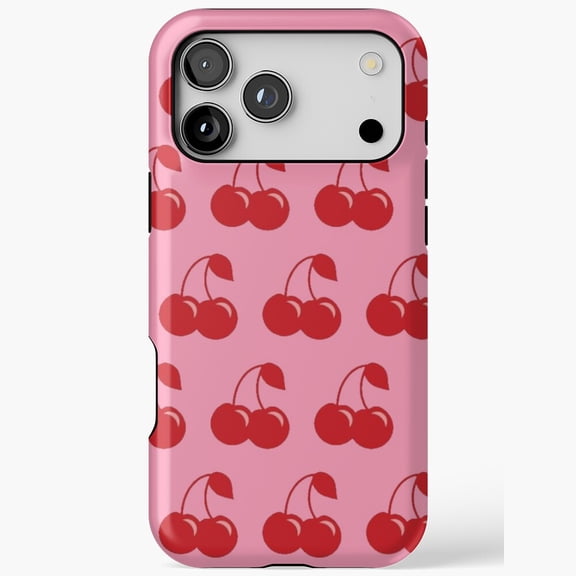 Red cherry pattern cute aesthetic print iPhone Case 17 16 15 14 13 12 11 Pro Max