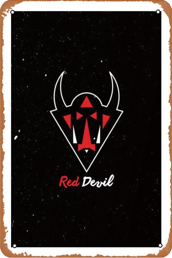Red devil Wall Art Tin Sign Retro Kitchen Restaurant Bathroom People