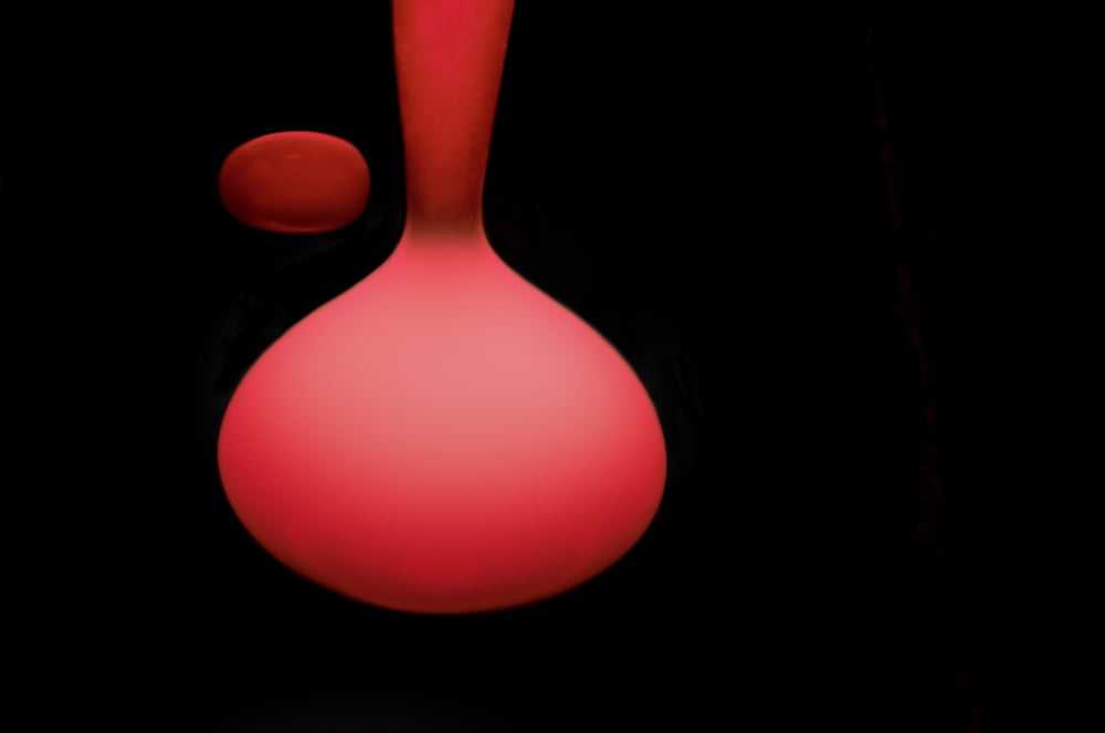 Red dripping blobs on a black background South Shields Tyne and Wear England Canvas Art - John Short Design Pics (38 x 24)