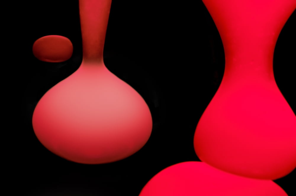 Red dripping blobs on a black background South Shields Tyne and Wear England Canvas Art - John Short Design Pics (38 x 24)