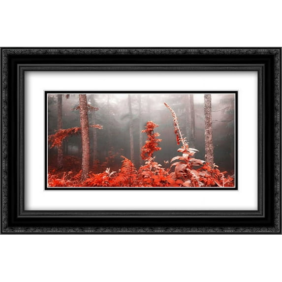 Red forest 809 2x Matted 24x16 Black Ornate Framed Art Print by Palacios, J.A.