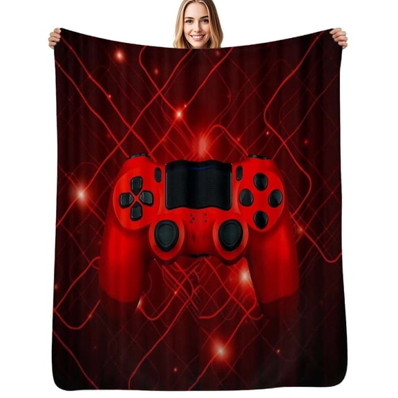 Red game controller Soft Blanket Travel Bedding Throws Flannel Bedspread Sofa Bed Cover