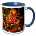 thumbnail image 1 of Red hawthorn berries on a sunlit bush. Autumn evening 15oz Two-Tone Blue Mug mug-300783-11, 1 of 3