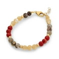 thumbnail image 1 of Red, ivory, marble, gemstone sectional toddler gold-filled bracelet (B2131-M3), 1 of 2