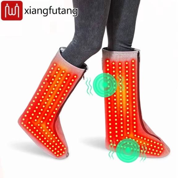 Red light heating vibrating boots foot wrap foot massager, all-inclusive massage A pair