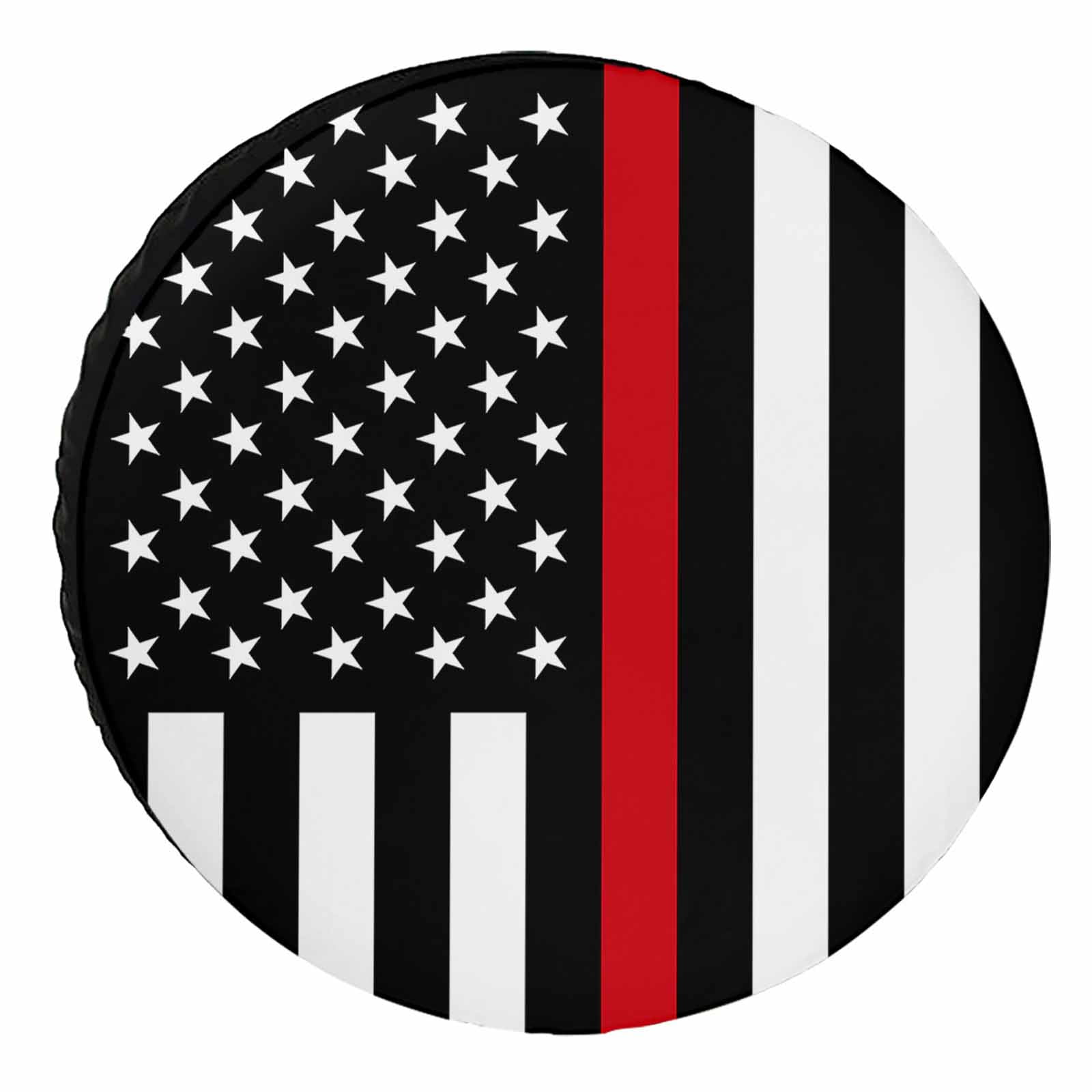 Redline American Flag Honoring Firefighters Spare Tire Cover for RV