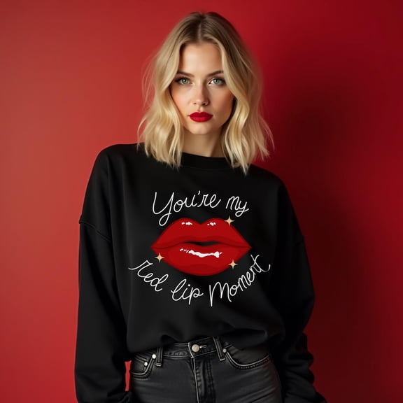 Red lips Valentine Shirt, Womens graphic crewneck sweatshirt, Valentines Day sweatshirt, Valentine sweater, Valentines, Galentines Sweatshirt All Size S-5XL