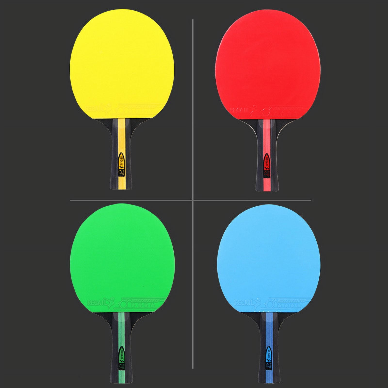 Red long handled table tennis racket with doublesided cowhide adhesive