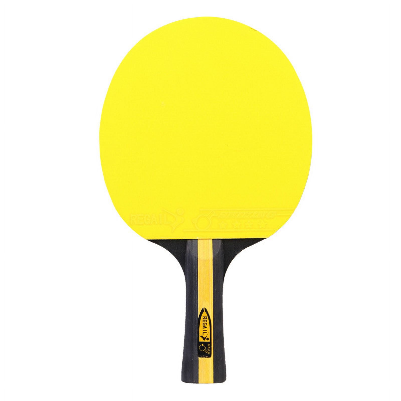 Red long handled table tennis racket with doublesided cowhide adhesive