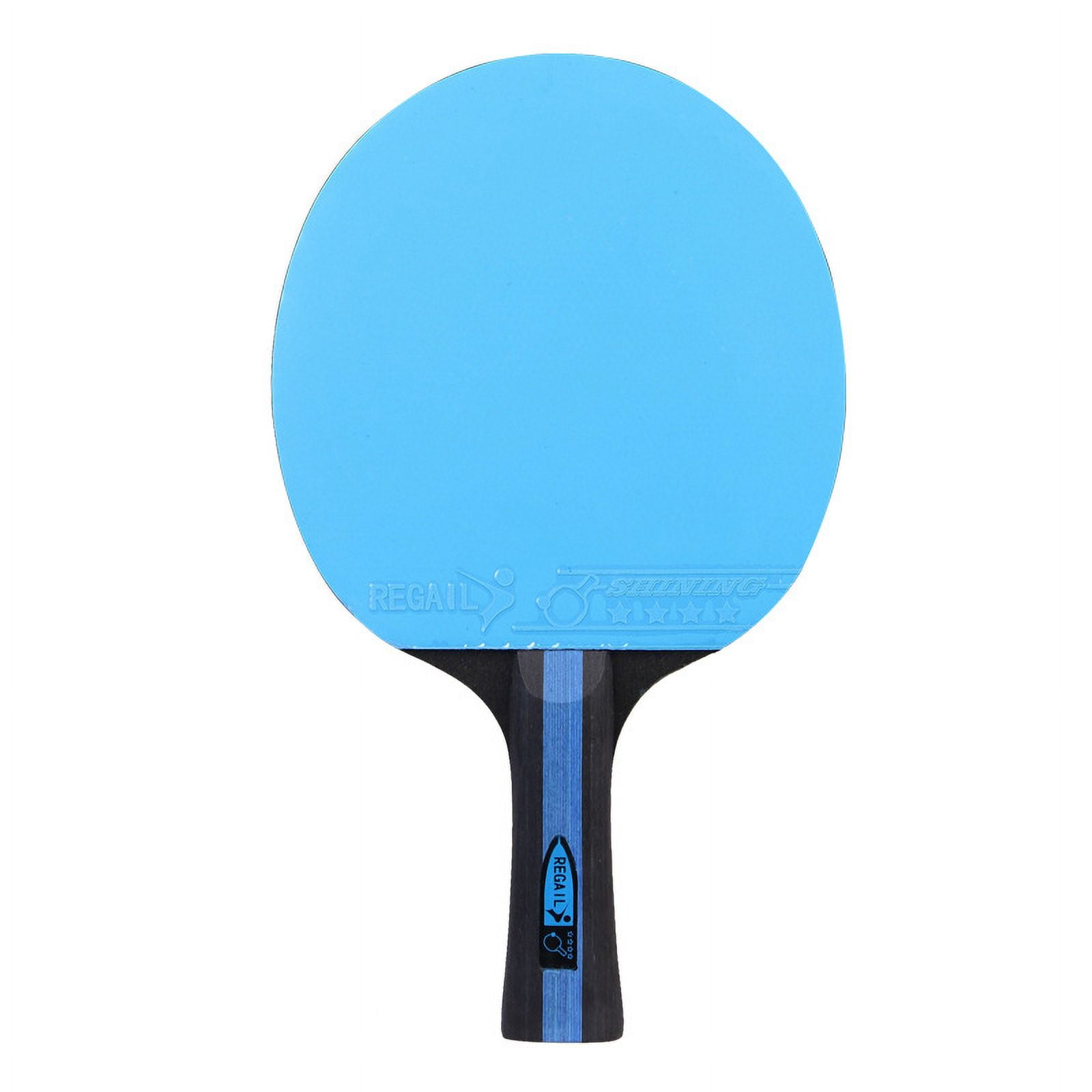 Red long handled table tennis racket with doublesided cowhide adhesive