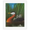 thumbnail image 1 of Red-necked Grebe Water Birds - Air Canada - Vintage Travel Poster - Fine Art Rolled Canvas Print 16in x 20in, 1 of 4