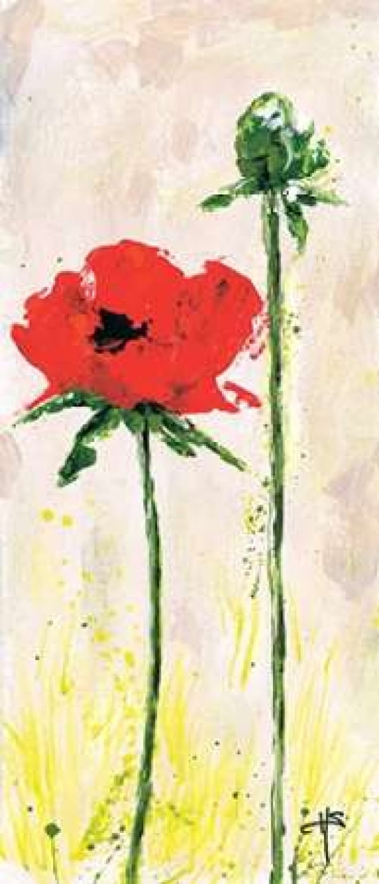 Red on white 1-3 Canvas Art - Henriette Schaeffers (10 x 20)
