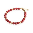 thumbnail image 1 of Red pearls with gold glitter beads Bracelet (B1738), 1 of 2