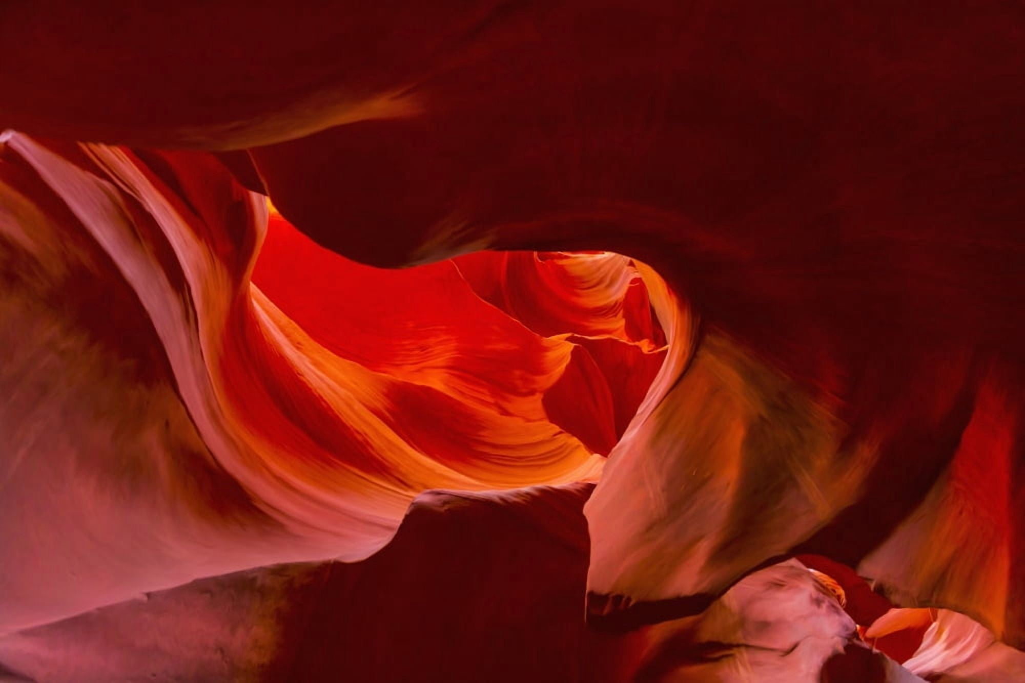 Red rock illuminated in Antelope Canyon Arizona United States of America Canvas Art - Angela A Stanton Design Pics (19 x 12)