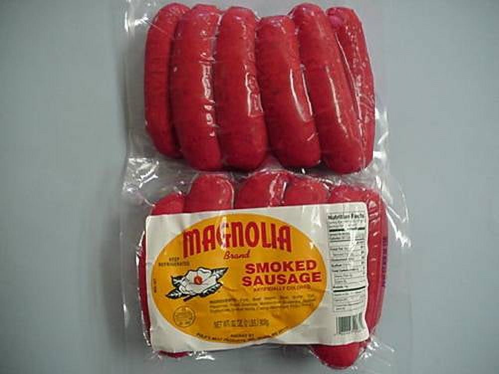Red skinned pork sausage