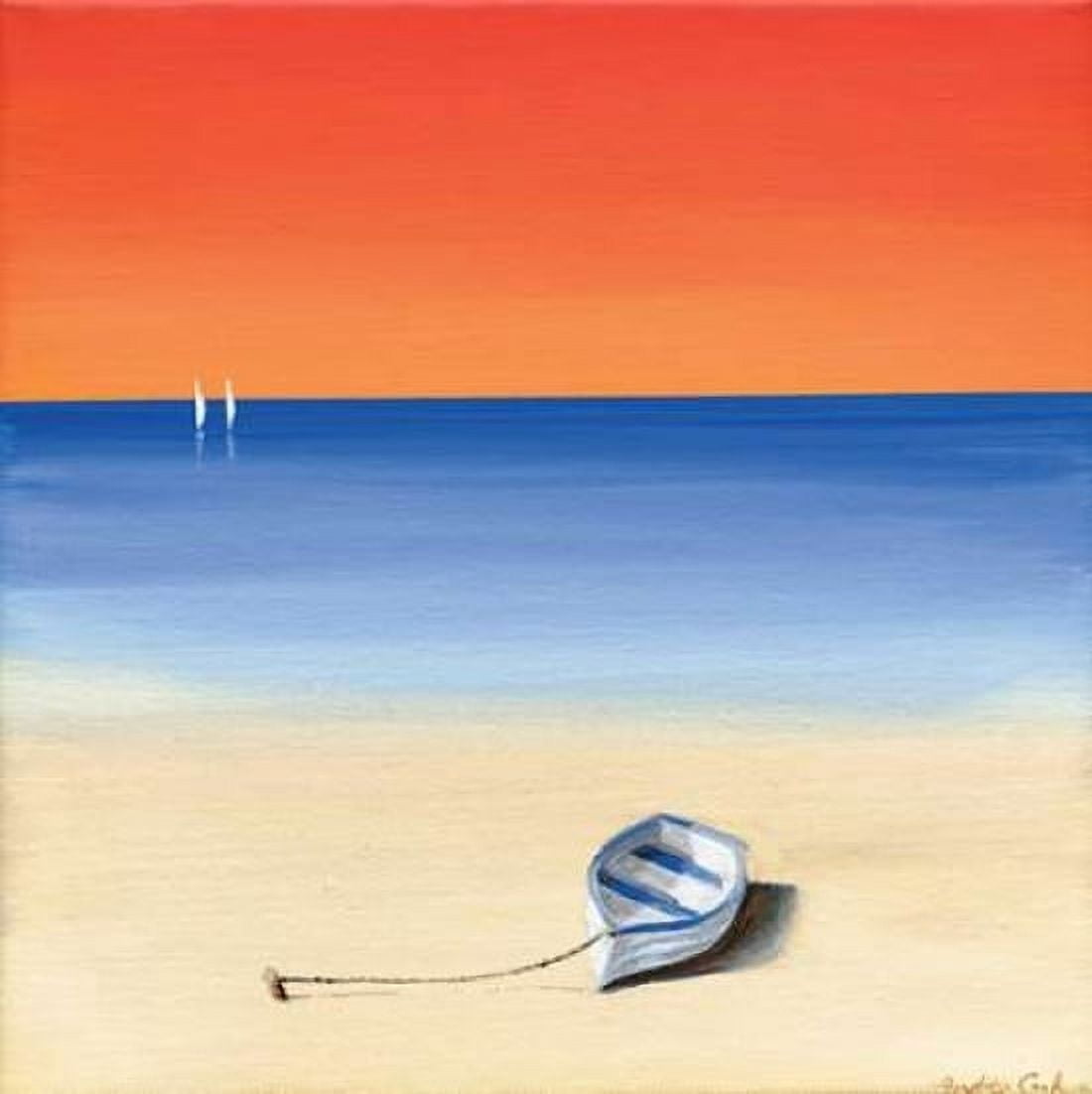 Red sky beach I Canvas Art - Andrea Cook (24 x 24)