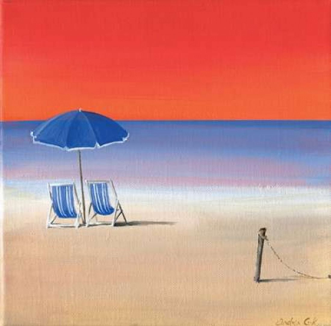 Red sky beach III Canvas Art - Andrea Cook (24 x 24)