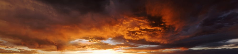Red sky sunset after a storm in Taos Taos County New Mexico USA Canvas Art - Panoramic Images (27 x 9)