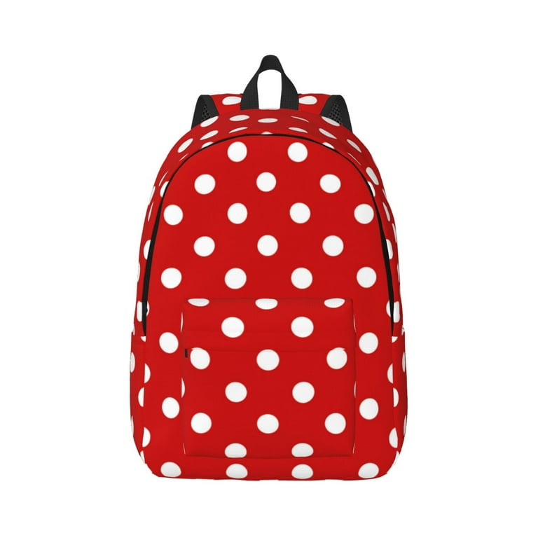 Red vintage polka dots Backpack for School Canvas Backpack Bookbag School Backpacks for Boys Girls College Student Travel Work Laptop Backpack Carry On Backpack for Women Men Walmart
