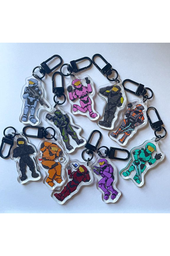 Red vs. Blue RVB Acrylic Charm Keychain (1 keychain)