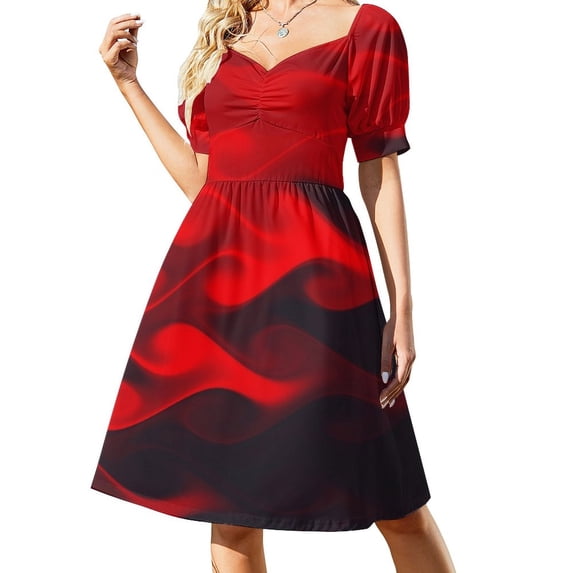 Red wave. Design for lovely ladies. Sleeveless Dress long dress women summer cute dress
