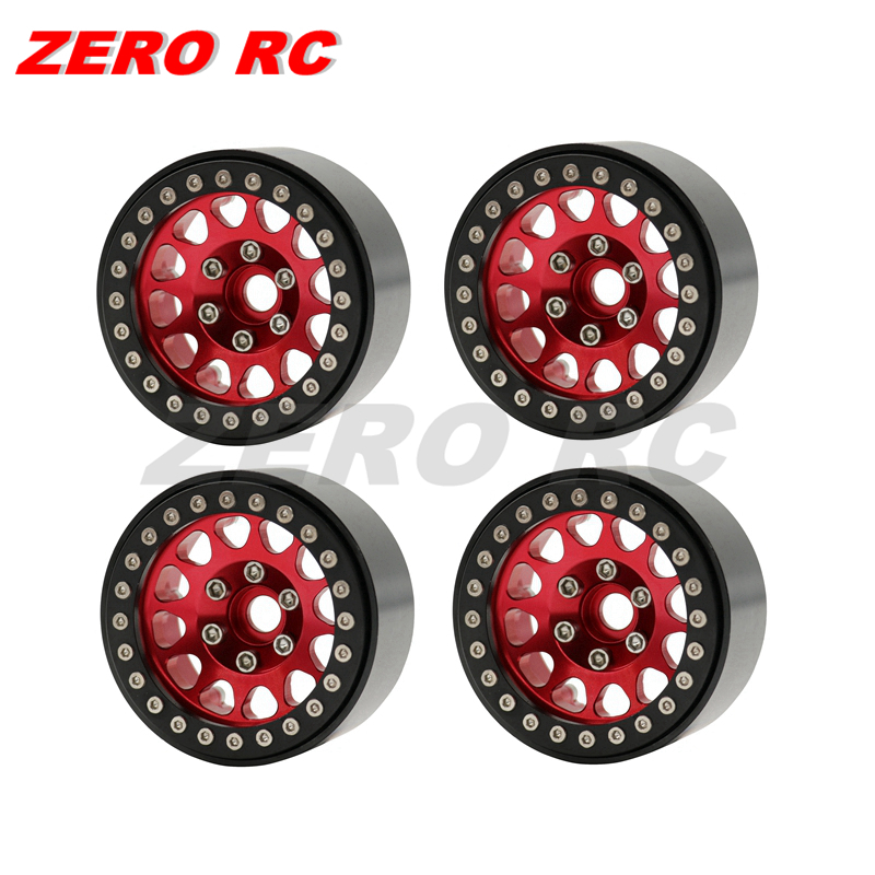 4PCS 1:10 RC Rally Car Tires & Wheels - 75mm Rubber Tires, 52mm 6-Spoke Green Rims, 12mm Hex (Red)