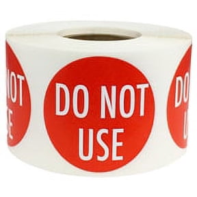Red with White "DO NOT USE" Stickers | 1.5" Inches Round | 500 Pack
