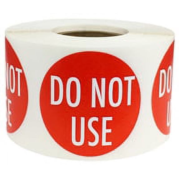 Red with White "DO NOT USE" Stickers | 1.5" Inches Round | 500 Pack