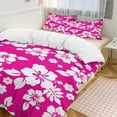 thumbnail image 1 of Red with White Hibiscus Hawaiian Flower Pattern Duvet Cover Set Themed Multicolor Polyester Bedding Set for Bedroom Decoration, 1 of 6