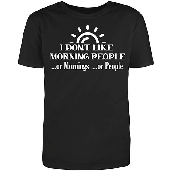 RedBarn "I Don't Like Morning People or Mornings or People Men's Cotton T Shirt Black Large