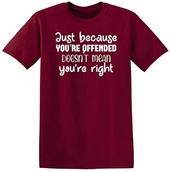 RedBarn Just Because Youre Offended Doest Mean Youre Right Novelty Sarcastic Funny Mens Graphic T Shirts