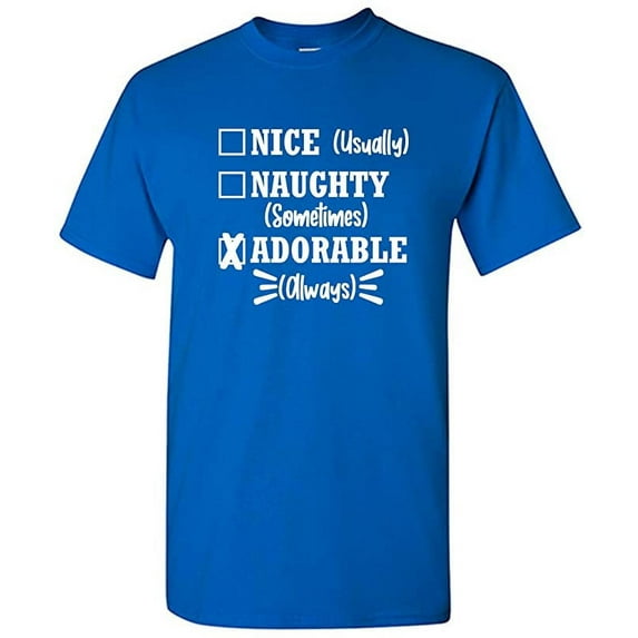 RedBarn Nice Naughty Adorable Great Gift Novelty Sarcastic Funny Mens Graphic T Shirts