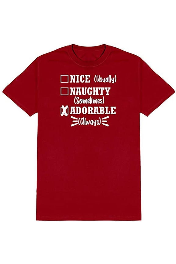 Nice Naughty Adorable Great Gift Novelty Sarcastic Funny Mens Graphic T Shirts