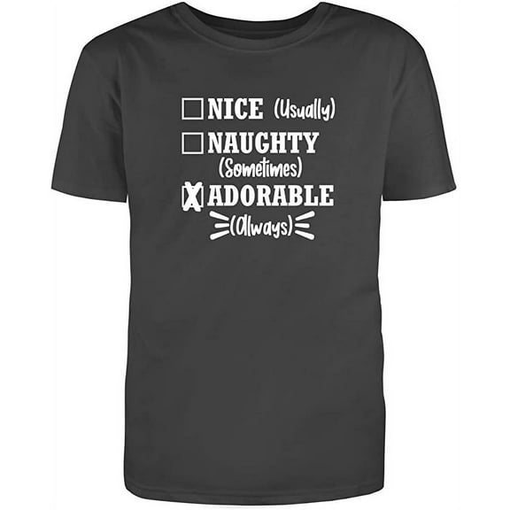 RedBarn Nice Naughty Adorable Great Gift Novelty Sarcastic Funny Mens Graphic T Shirts