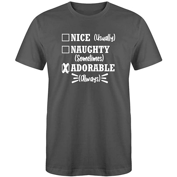 RedBarn Nice Naughty Adorable Great Gift Novelty Sarcastic Funny Mens Graphic T Shirts