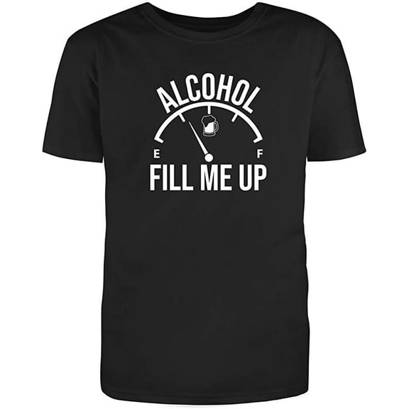 RedBarn Unisex Black Half Sleeves Cotton Fill Me Up Graphic Humor Sarcastic Funny T Shirt