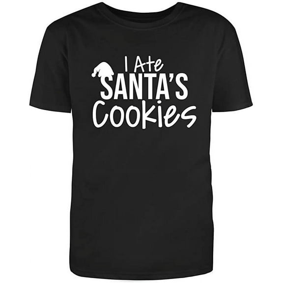 RedBarn Unisex Black Half Sleeves Cotton I Ate Santas Cookies Graphic Humor Sarcastic Funny T Shirt