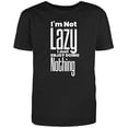 thumbnail image 1 of RedBarn Unisex Black Half Sleeves Cotton I'm Not Lazy T Shirt, 1 of 1