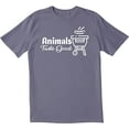 thumbnail image 1 of RedBarn Unisex Charcoal Half Sleeves Cotton Animals Taste Good Funny T Shirt, 1 of 2