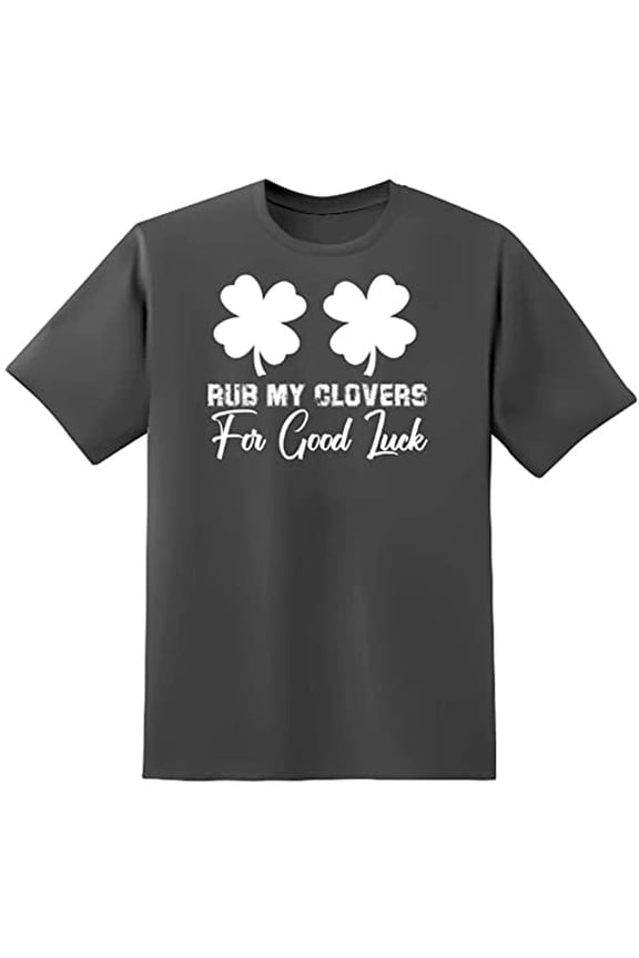Unisex Charcoal Half Sleeves Cotton Good Luck Graphic T Shirt