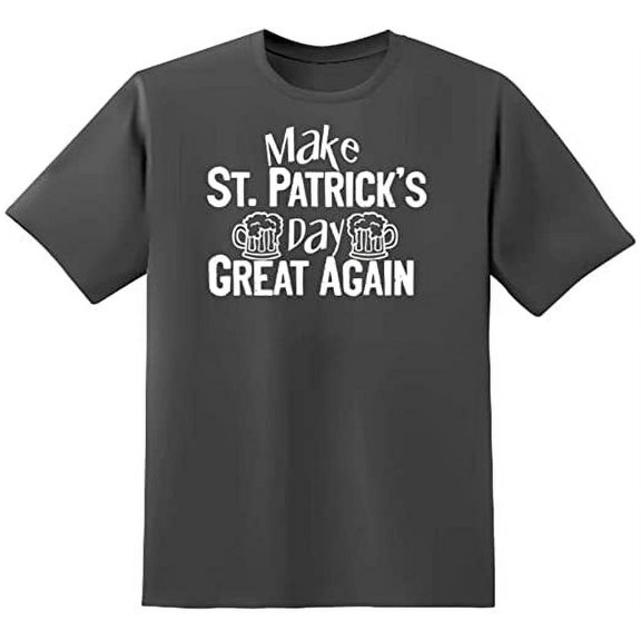 RedBarn Unisex Charcoal Half Sleeves Cotton "Make St. Patrick's" Graphic T Shirt