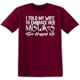 thumbnail image 1 of RedBarn Unisex Garnet Half Sleeves Cotton I Told My Wife Graphic T Shirt Garnet Large, 1 of 2